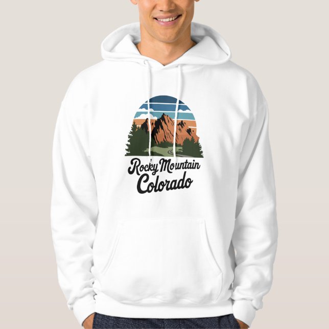 Retro Rocky Mountain nationalpark Hoodie (Framsida)