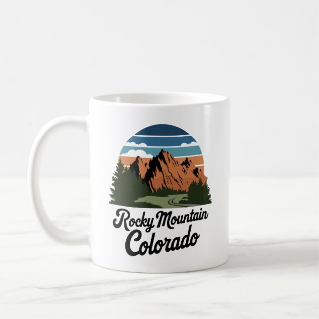 Retro Rocky Mountain nationalpark Kaffemugg (Vänster)
