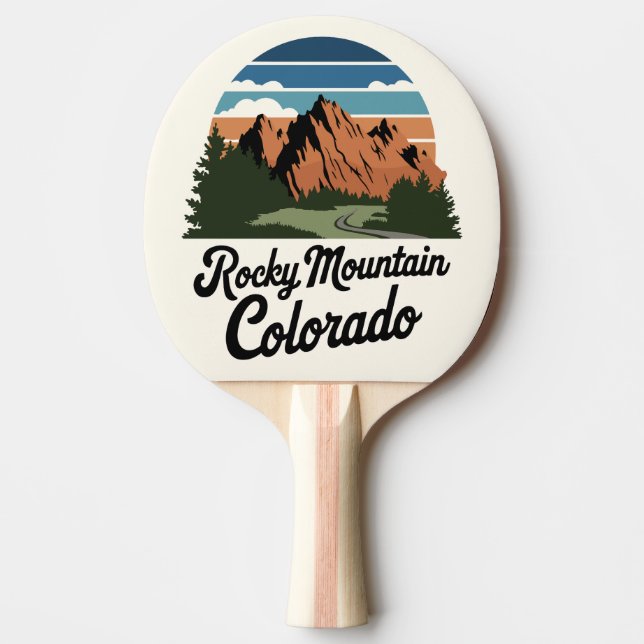 Retro Rocky Mountain nationalpark Pingisracket (Framsidan)