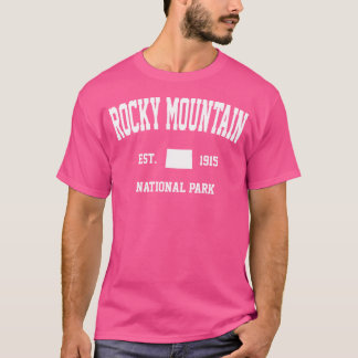 Retro Rocky Mountain nationalpark som krymper Colo T Shirt