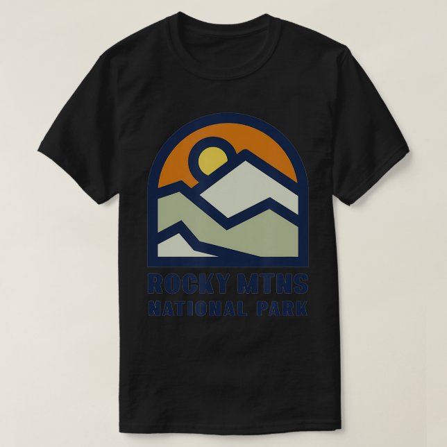 Retro Rocky mountains Nati för Family Vacation Des T Shirt (Design framsida)