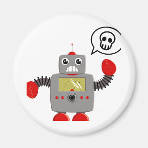 Retro röd klorobot magnet