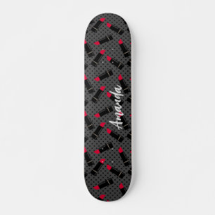 Retro, röd läppstift mini skateboard bräda 18,5 cm