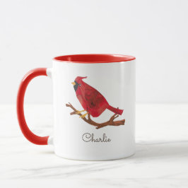 Retro Röd Northern Cardinal Söt Vintage-Inspirerad Mugg