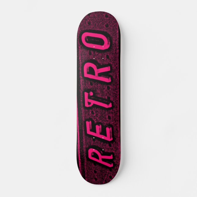 Retro - Röd och svart Skateboard Bräda 19,5 Cm (Framsida)
