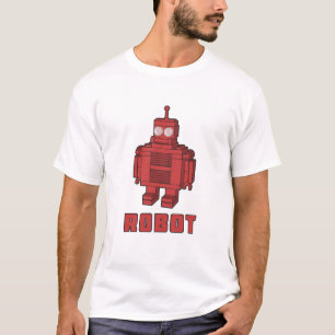 Retro röd robot tee