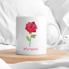 Retro Röd ros Cute Midsekall Valentine Kaffemugg