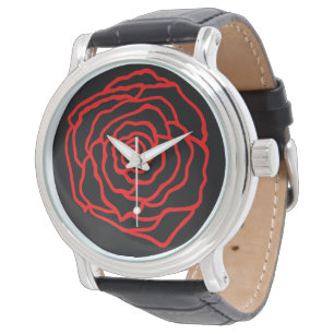 Retro röd ros klocka present