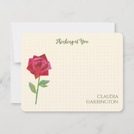 Retro Röd ros Original Collage Art MidCentury Anteckningskort