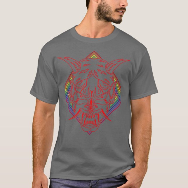 Retro Röd Shinigami T Shirt (Framsida)