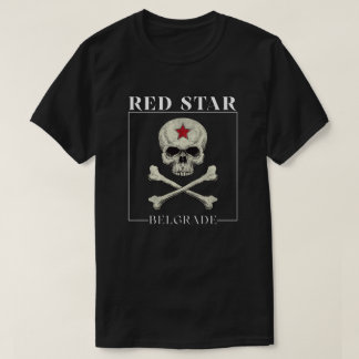 Retro Röd Stjärna Belgrad Fan Skalle T Shirt