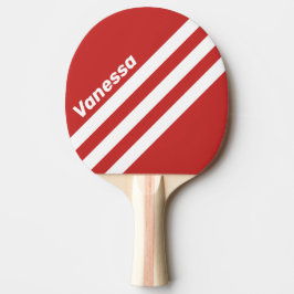 Retro Röd Trevinklig Rand med Namn Pingisracket