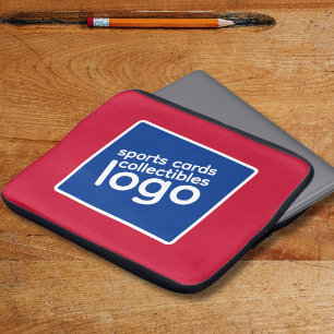 Retro Röd Vit Blå Sportkort Logotyp Laptop Fodral