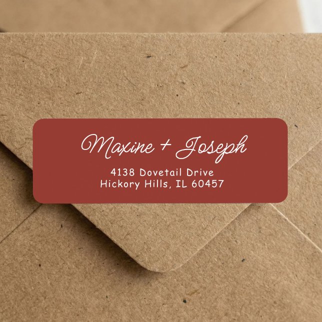 Retro Röd & Vit Bröllops Returadress Etikett (Retro red and white wedding return address label brings nostalgic style to your mail.)