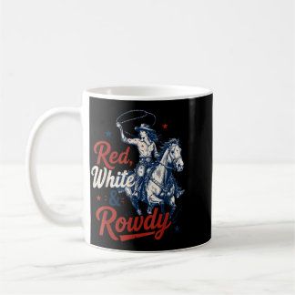 Retro Röd Vit Och Vild 4:e Juli Rodeo Kaffemugg