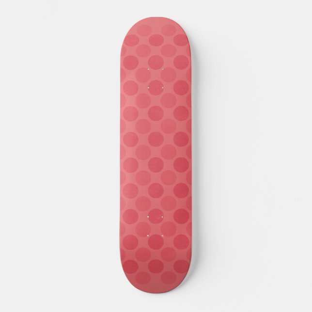 Retro-röda cirklar mönster mini skateboard bräda 18,5 cm (Framsida)