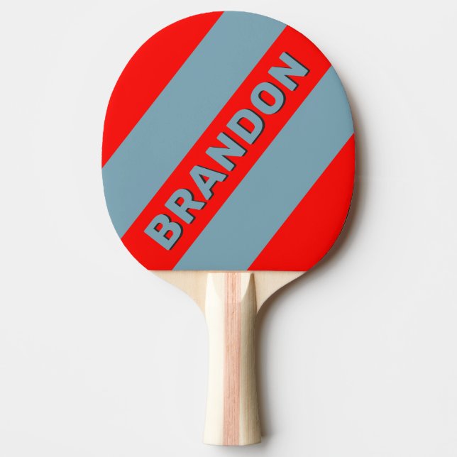 Retro Röda havet Tre feta ränder med namn Pingisracket (Framsidan)