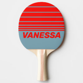 Retro Röda havet Tre Horisontella Ränder med Namn Pingisracket