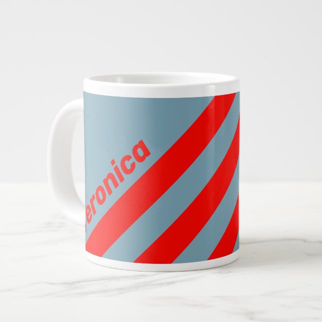 Retro Röda havet Tre Ränder med namn Jumbo Mugg (Framsida vänster)