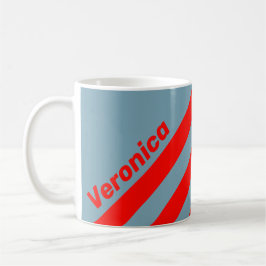 Retro Röda havet Tre Ränder med Namn Kaffemugg