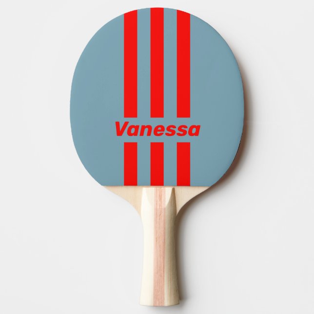 Retro Röda havet Tre randiga med namn Pingisracket (Framsidan)