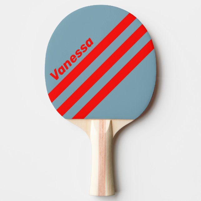 Retro Röda havet Trevinklad randig mönster med nam Pingisracket (Framsidan)