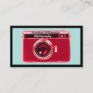 Retro röda kamerafotografivisitkortar visitkort