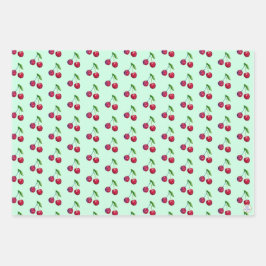 Retro Röda Körsbär Förpackning Mintgrön Jul