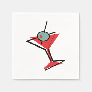 Retro röda Martini Pappersservett