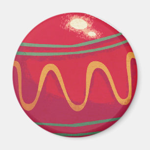 Retro röda och gröna julprydnadar magnet