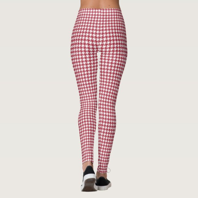 Retro röda rutmönstrade leggings (Baksida)