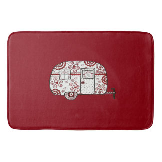 Retro röda svartvita Glamper Badrumsmatta