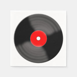 Retro röda vinylskiva födelsedagsservetter pappersservett