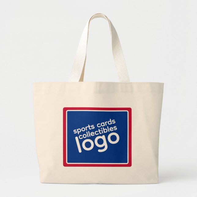 Retro Röda Vita Blå Idrottskort Samlarobjekt Jumbo Tygkasse (Framsidan)