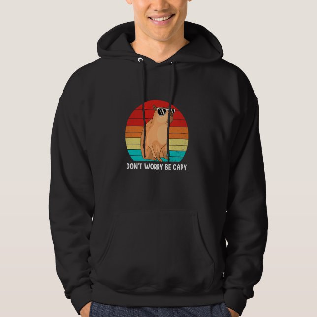 Retro Rodent Funny Capybara är inte orolig för att Hoodie (Framsida)