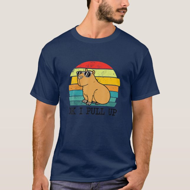 Retro Rodent Funny Capybara Dont Be Worry Be Capy T Shirt (Framsida)
