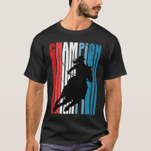 Retro Rodeo Champion Cowgirl på Horse Riding Patri T Shirt
