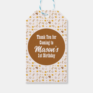 Retro Rodeo Cowgirl Cowboy Bohemian Birthday Presentetikett