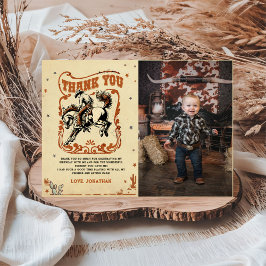 Retro Rodeo Western Cowboy Birthday Photo Tack Kort