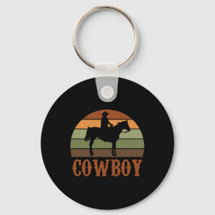 Retro Rodeo Western Horse Cowboy Nyckelring