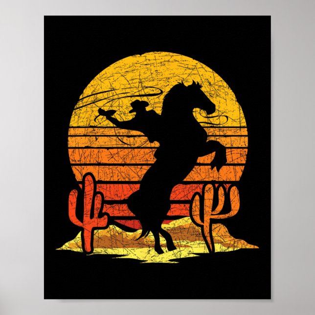Retro Rodeo Western Land  Cowbo Poster (Framsidan)