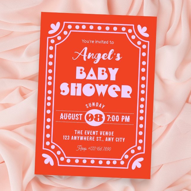 Retro rolig baby shower inbjudningar (Skapare uppladdad)
