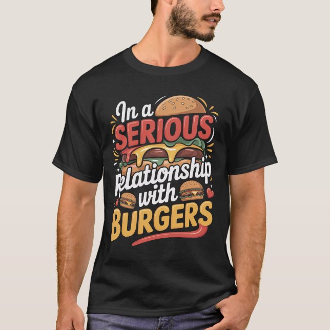 Retro Rolig Burger Älskare Typografi Design T Shirt (Framsida)