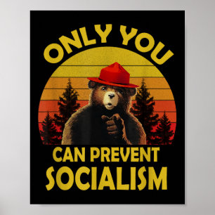 Retro Rolig Endast Du Kan Förhindra Socialism Björ Poster