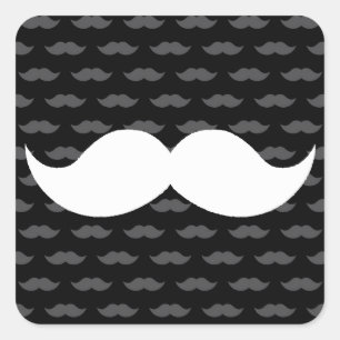 Retro rolig HandlebarmustaschMoustache Fyrkantigt Klistermärke