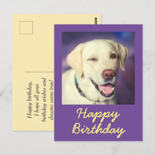 Retro Rolig hund vykort och Grattis på födelsedage