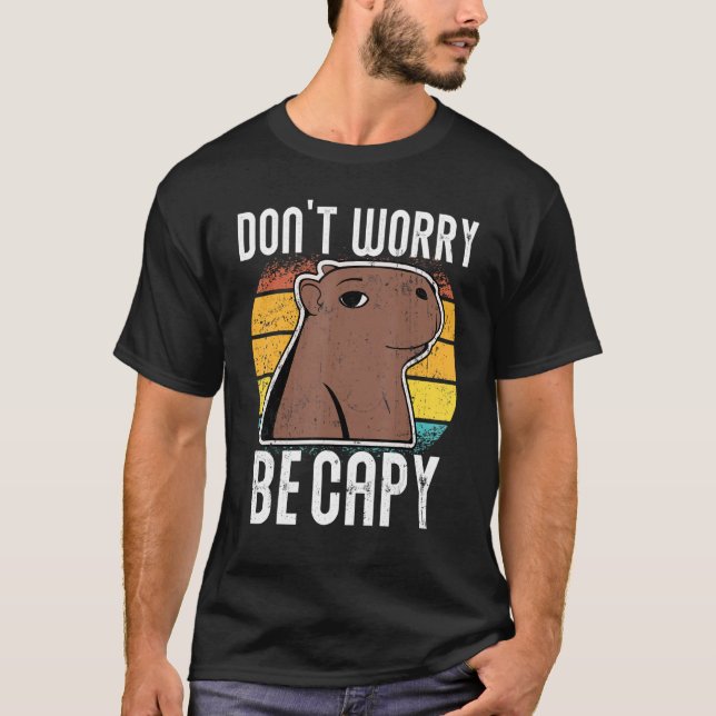 Retro Rolig Kapybarakappa Oroa Er Inte Vara Kapy T Shirt (Framsida)