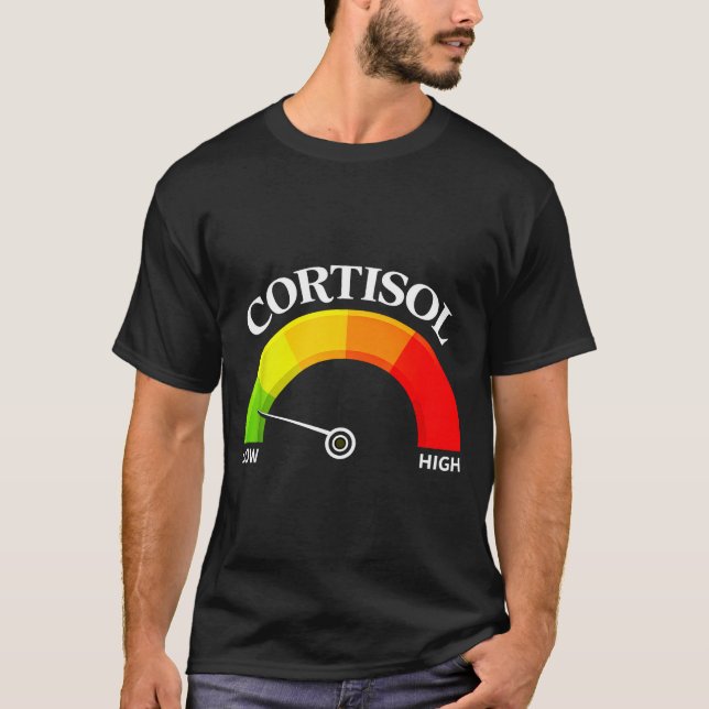 Retro rolig låg kortisolnivå v meme  t shirt (Framsida)