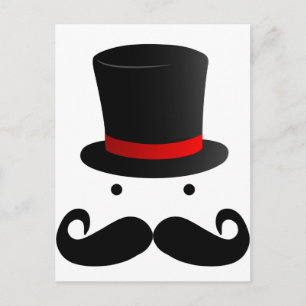 Retro Rolig Mustasch Moustache Man Herr Vykort