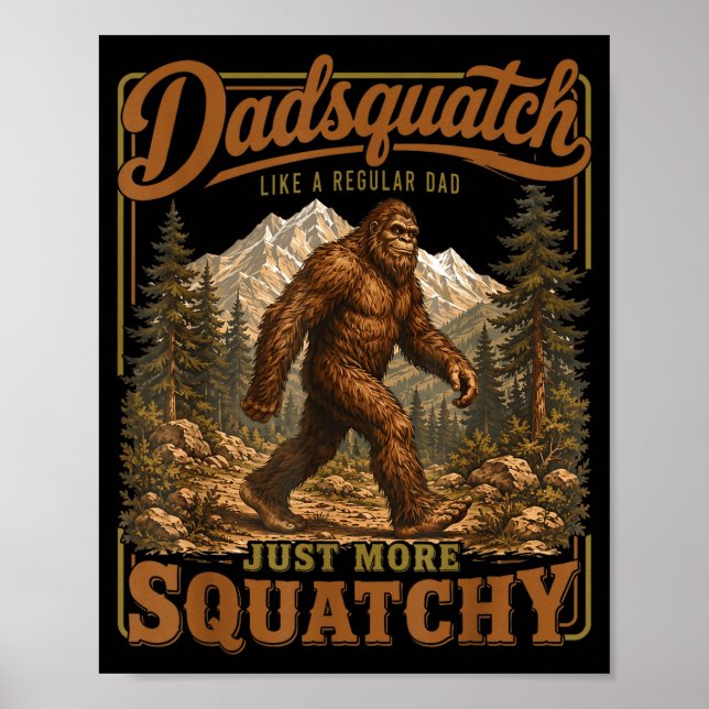 Retro rolig pappasquatch sasquatch pappa fars dag  poster (Framsidan)